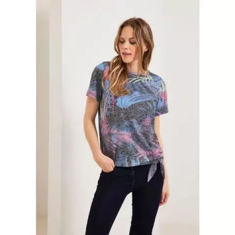 Cecil all over print grey carbon shirt 3392 320032