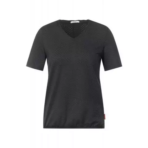 Cecil ajour carbon shirt grey 12538 320033