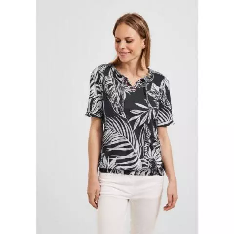 carbon grey 22538 320054 Cecil print shirt