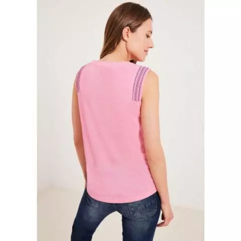 Cecil soft borduursel top 320155 pink 15030 met