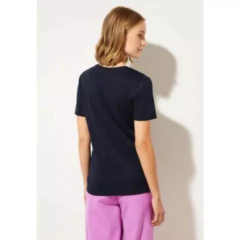 Street One korte mouw shirt deep blue 320321 11238