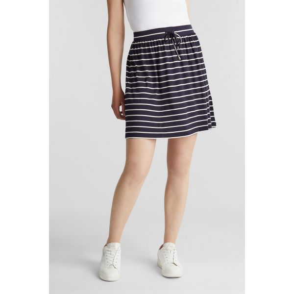 Esprit jersey streep rok navy 050EE1D313 E400