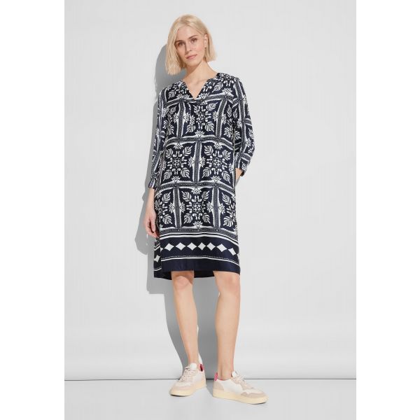 Street One viscose print jurk deep blue 143956 212