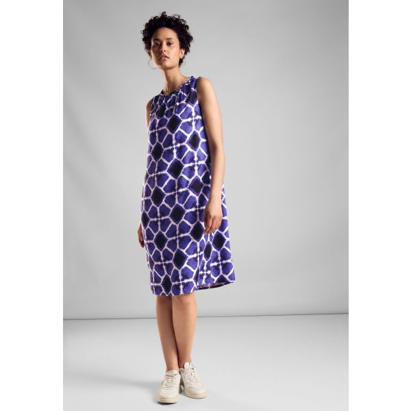 Street One print jurk violet blue 144094 35817