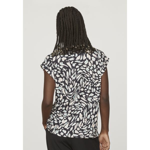 Sisters Point print shirt black/cream LOW-394