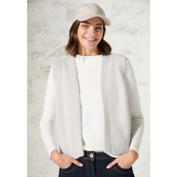 Cecil brei gilet soft silver melange 253871 15945