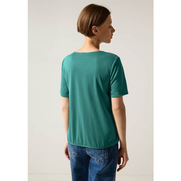 Street One v-hals shirt lagoon green 320220 14957