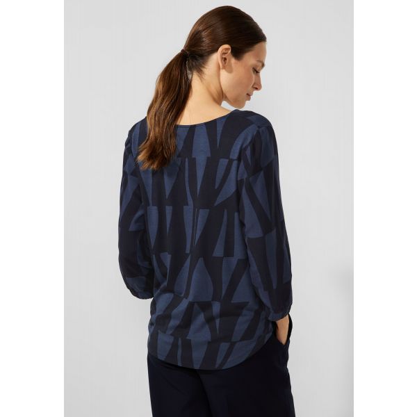 Street One print shirt deep blue 320363 21238