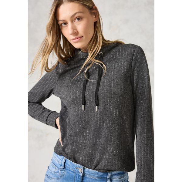 Cecil krijtstreep sweater dark grey 321893 20552