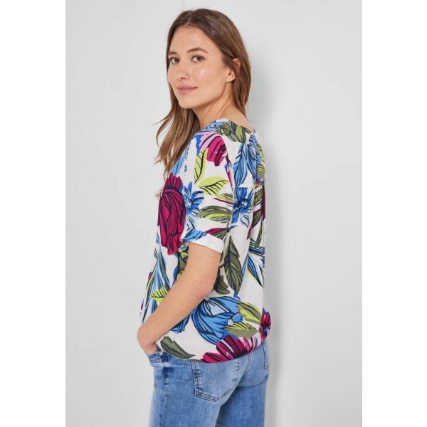 Cecil bloemenprint blouse vanilla 343930 33474