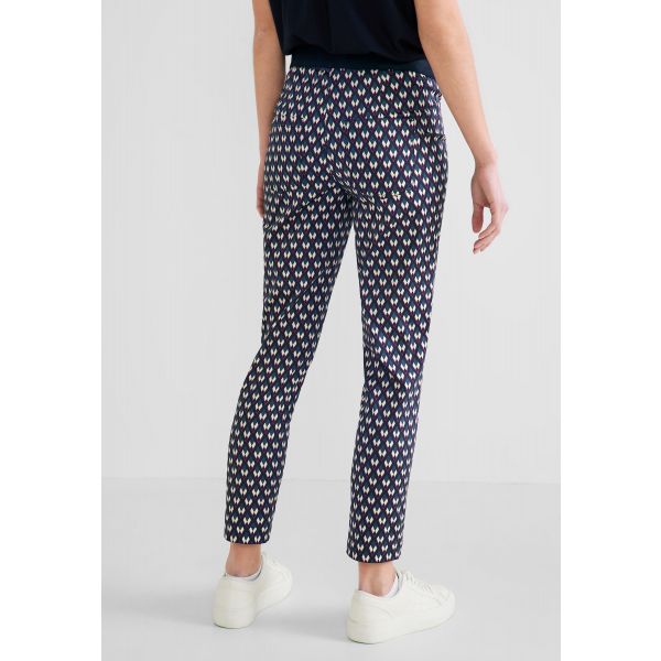 Street One print broek deep blue 376311 31238