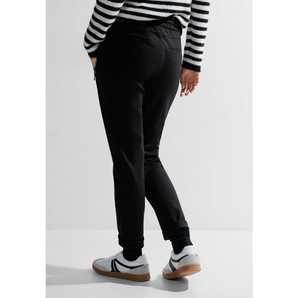 Cecil jersey broek black 377112 10001