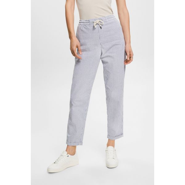 Esprit seersucker streep broek navy 993EE1B322 400