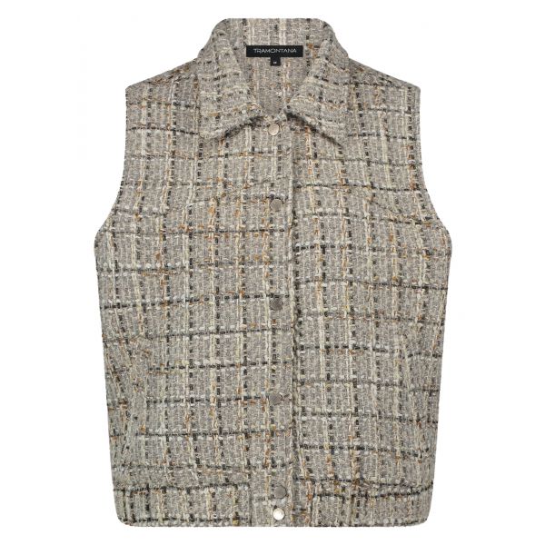 Tramontana tweed gilet light grey Q26-14-801