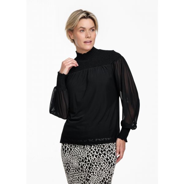 Tramontana mesh blouse black C24-10-401 9000