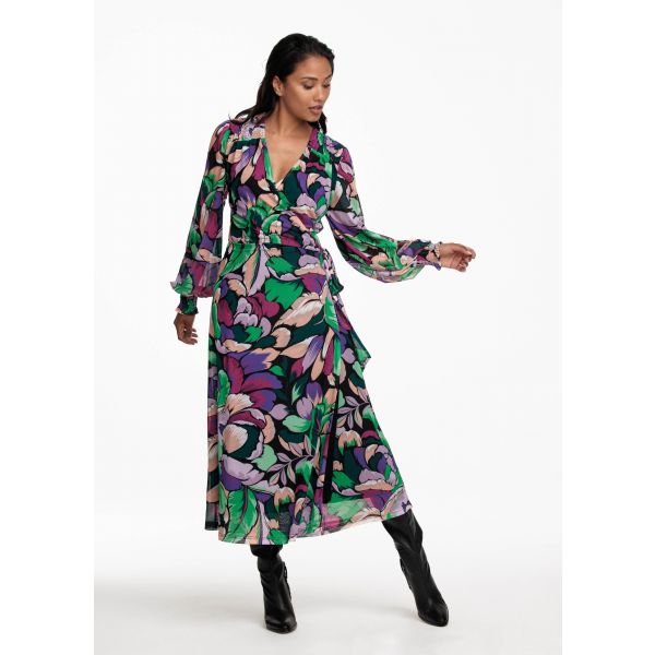 Tramontana print jurk multi colour C02-10-501